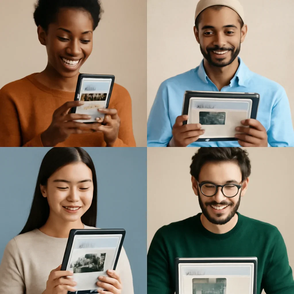 Global audience reading curated UNESCO updates across devices.